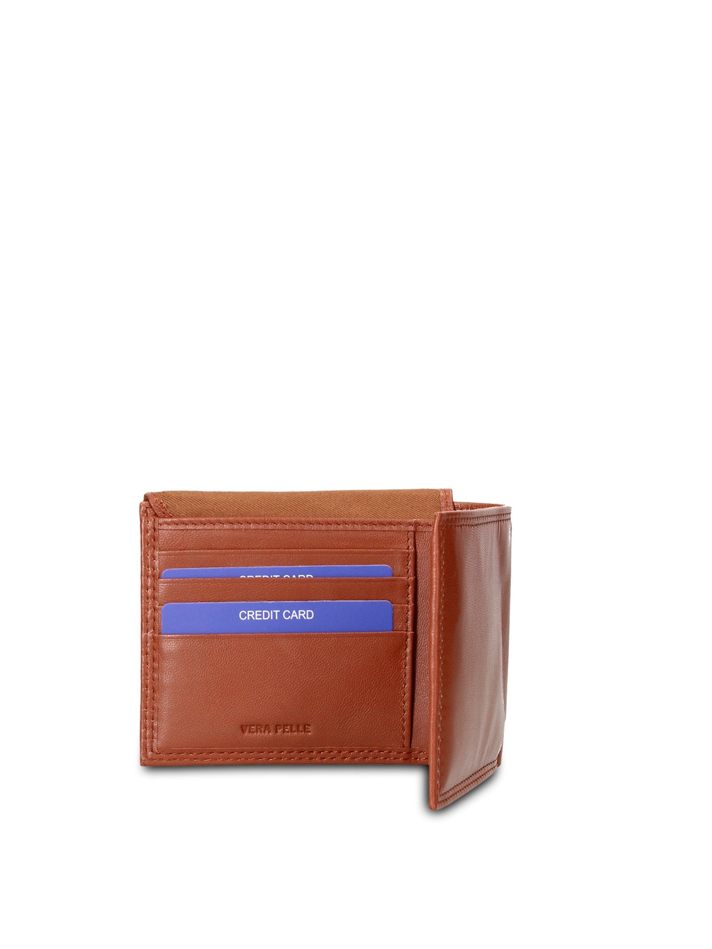 Portafoglio in Vera Pelle Cognac