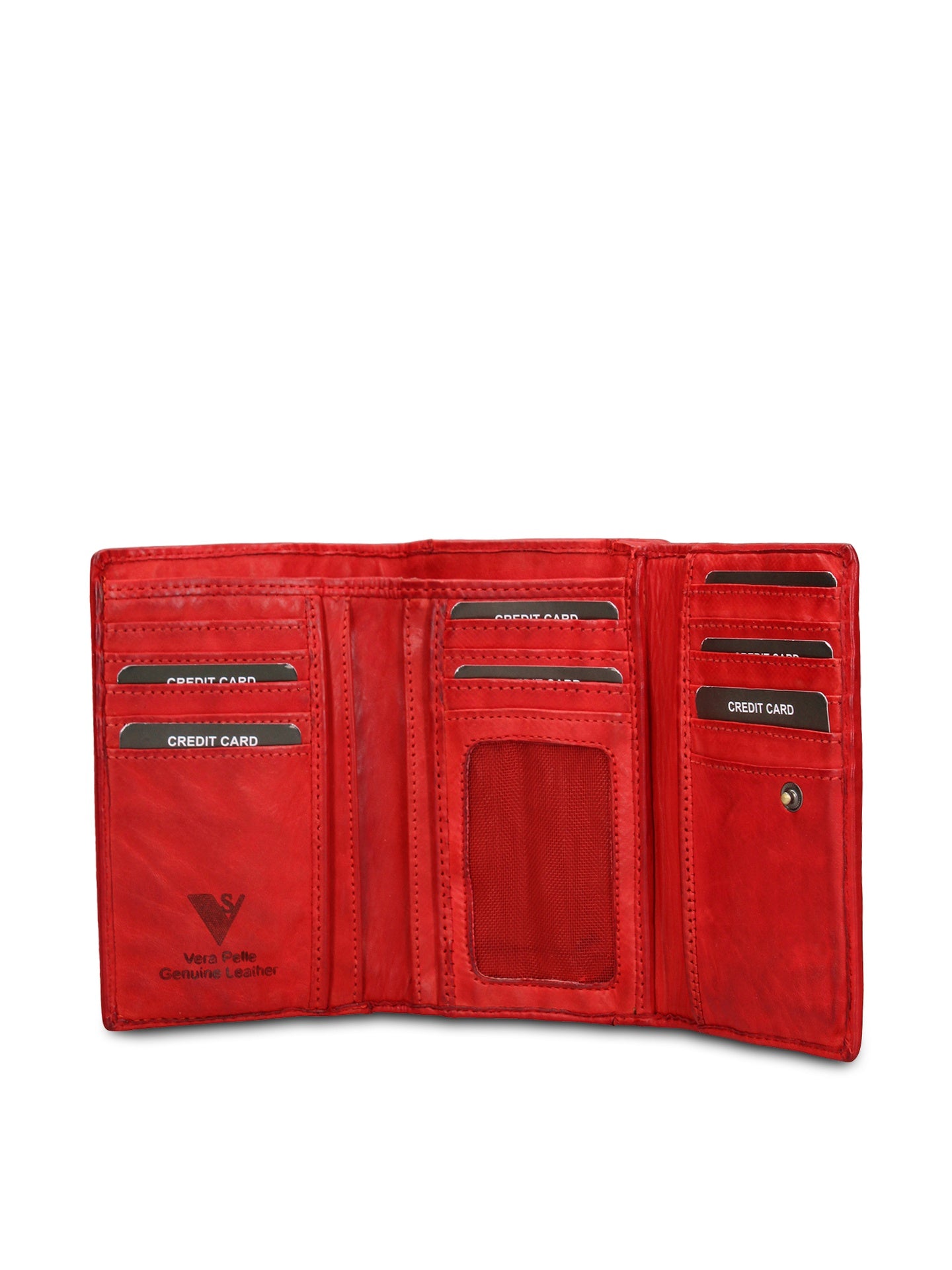 Portafoglio in Vera Pelle Rosso