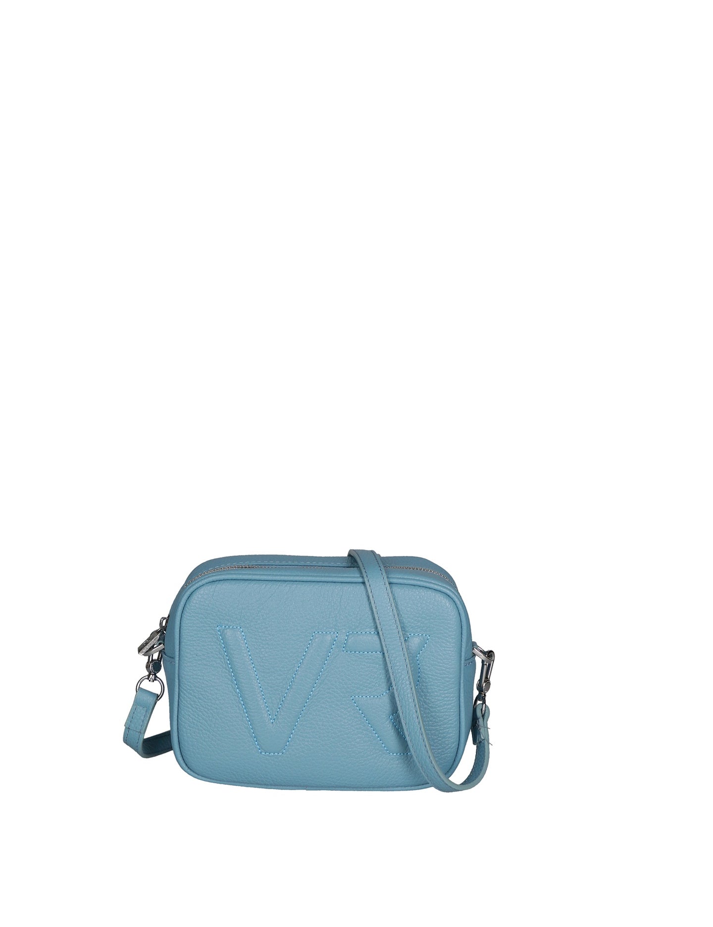Borsa a Tracolla in Dollaro Leather Azzurro