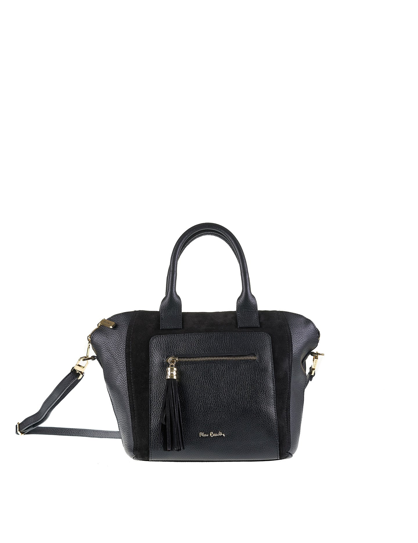 Borsa a Mano in Vera Pelle Nero Pierre Cardin