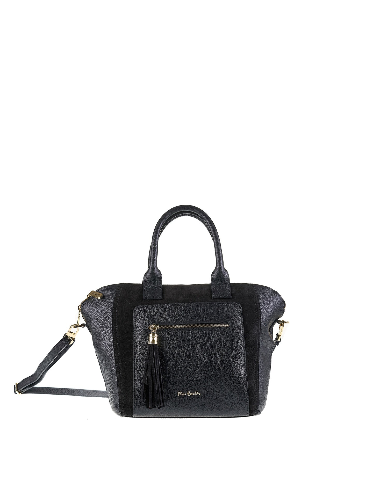 Borsa a Mano in Vera Pelle Nero Pierre Cardin