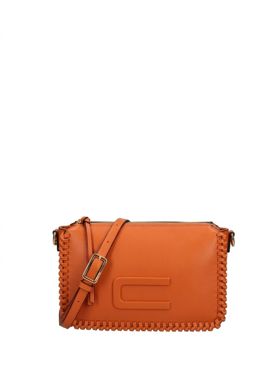 Borsa a tracolla in Pelle Vegana Arancione CUSTO BARCELONA