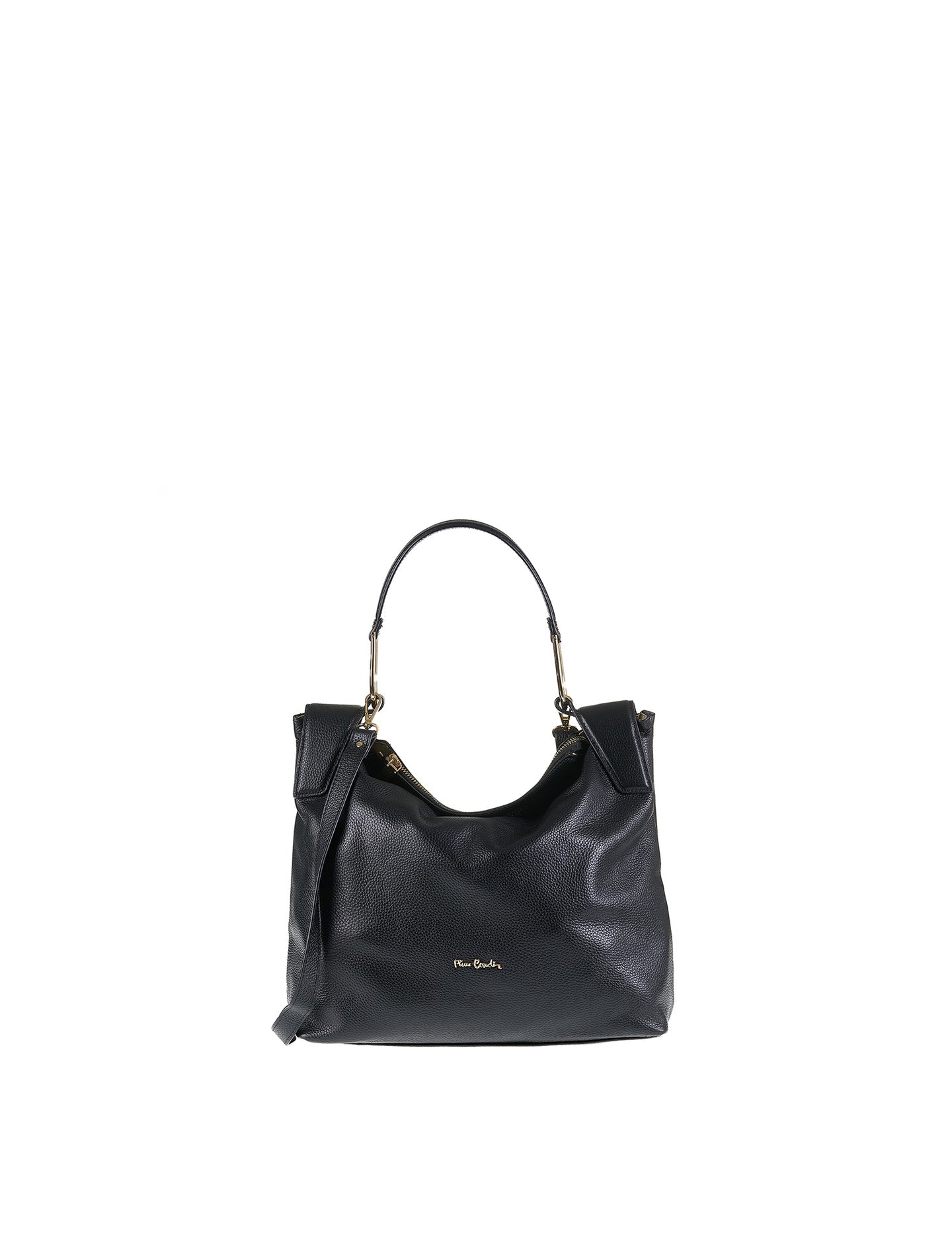 Borsa a Spalla in Vera Pelle Nero Pierre Cardin
