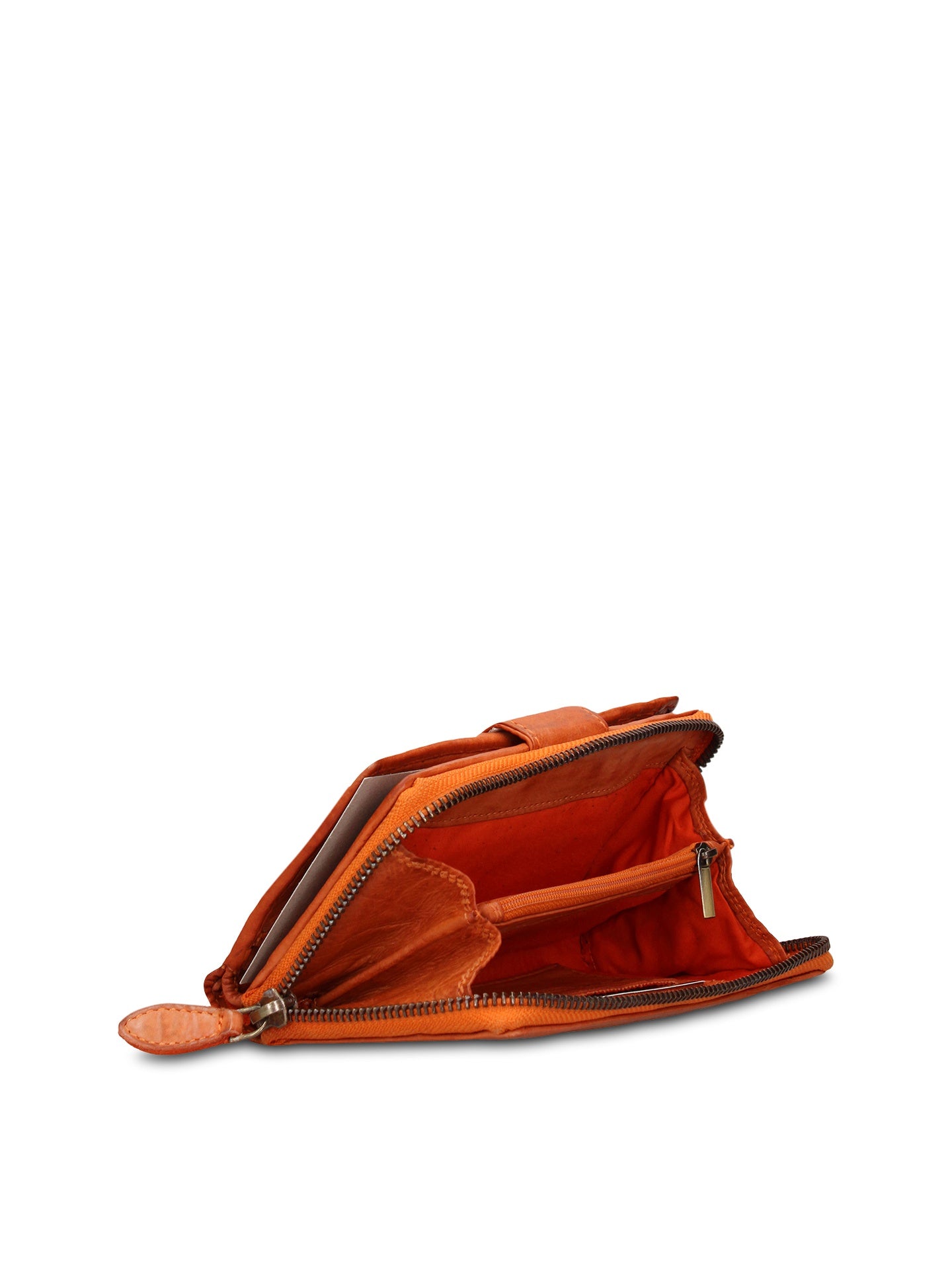 Portafoglio in Vera Pelle Arancione