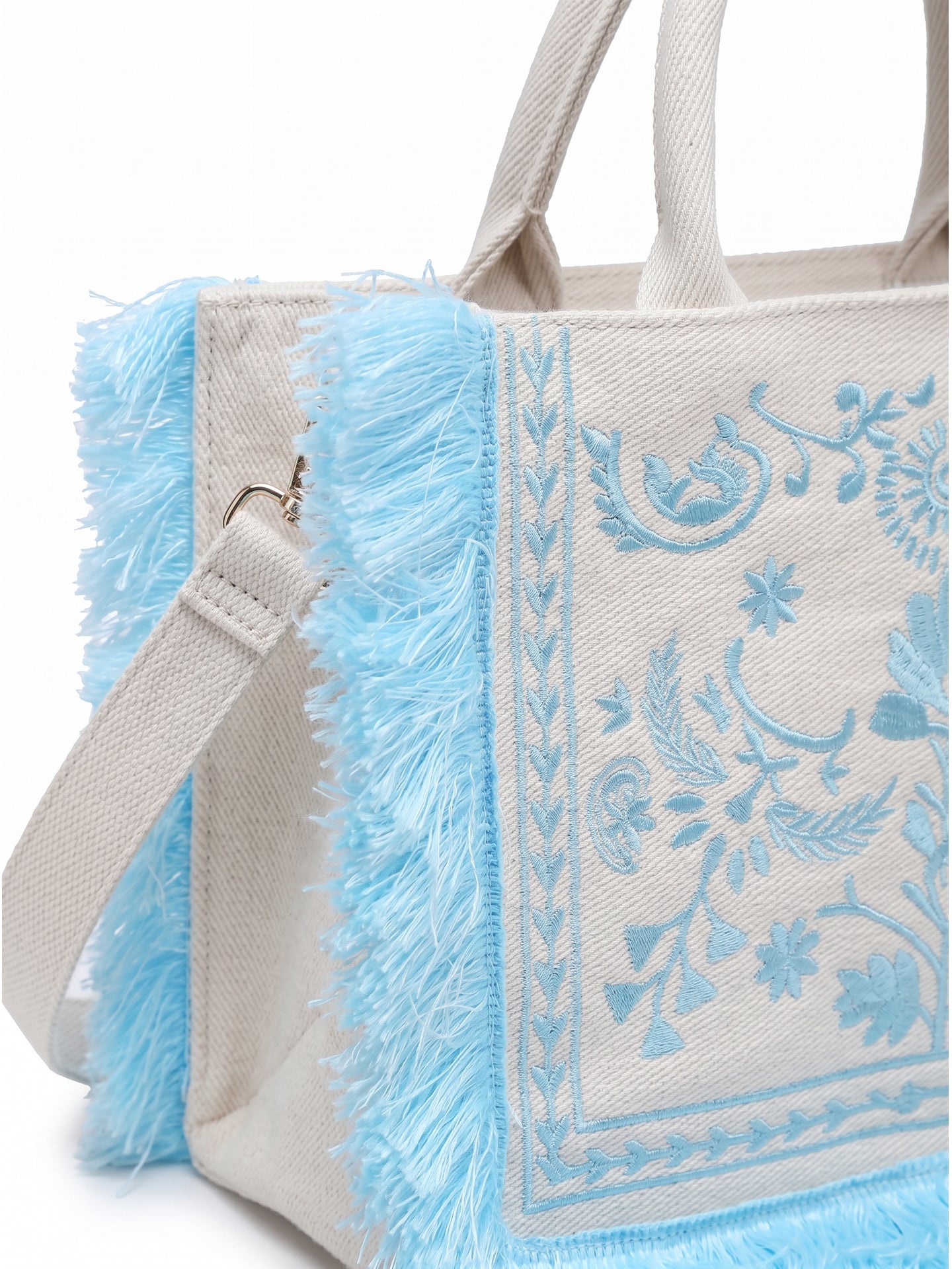 Borsa a Mano in Cotone Blu
