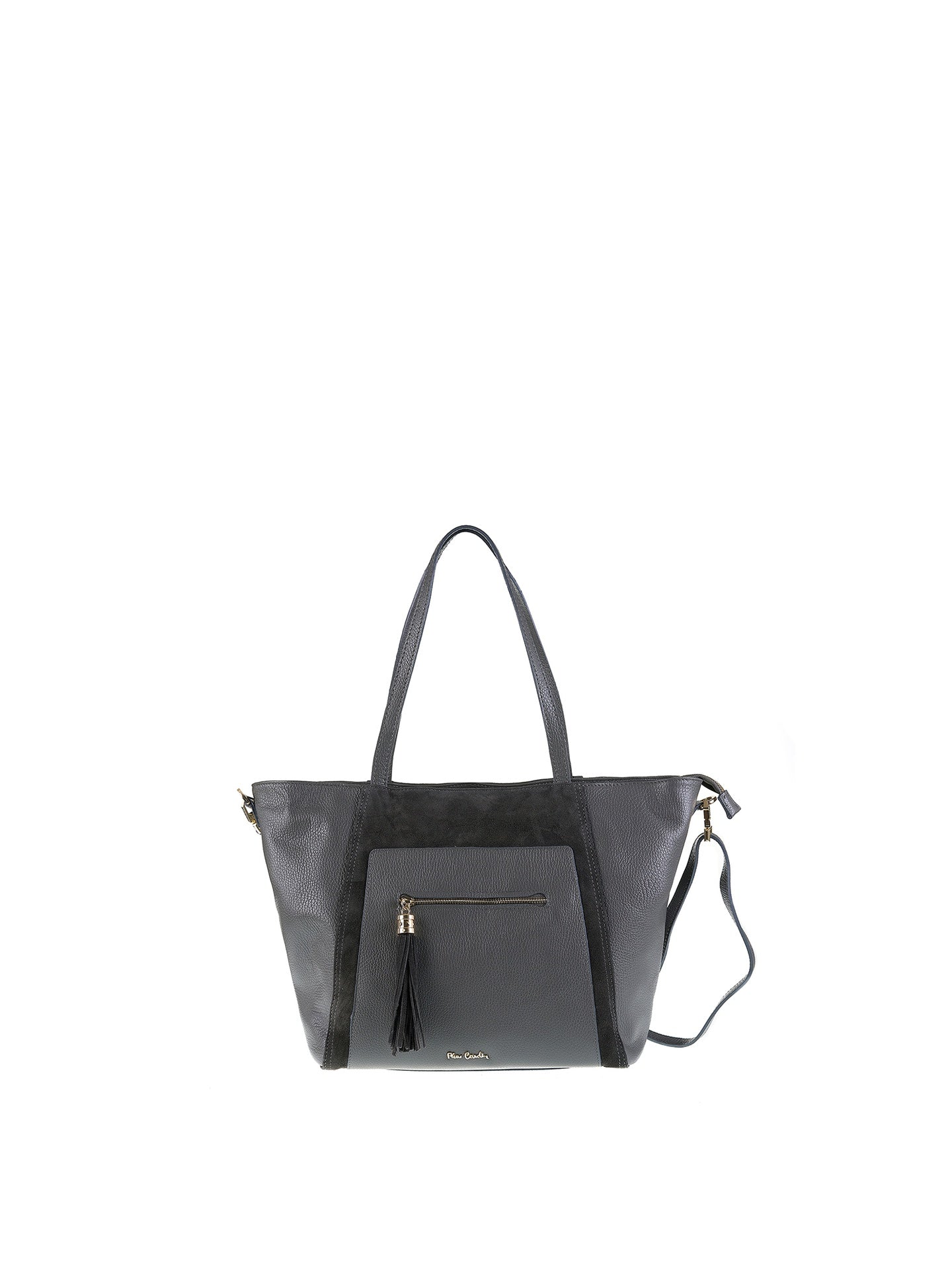 Borsa a Mano in Vera Pelle Grigio Pierre Cardin