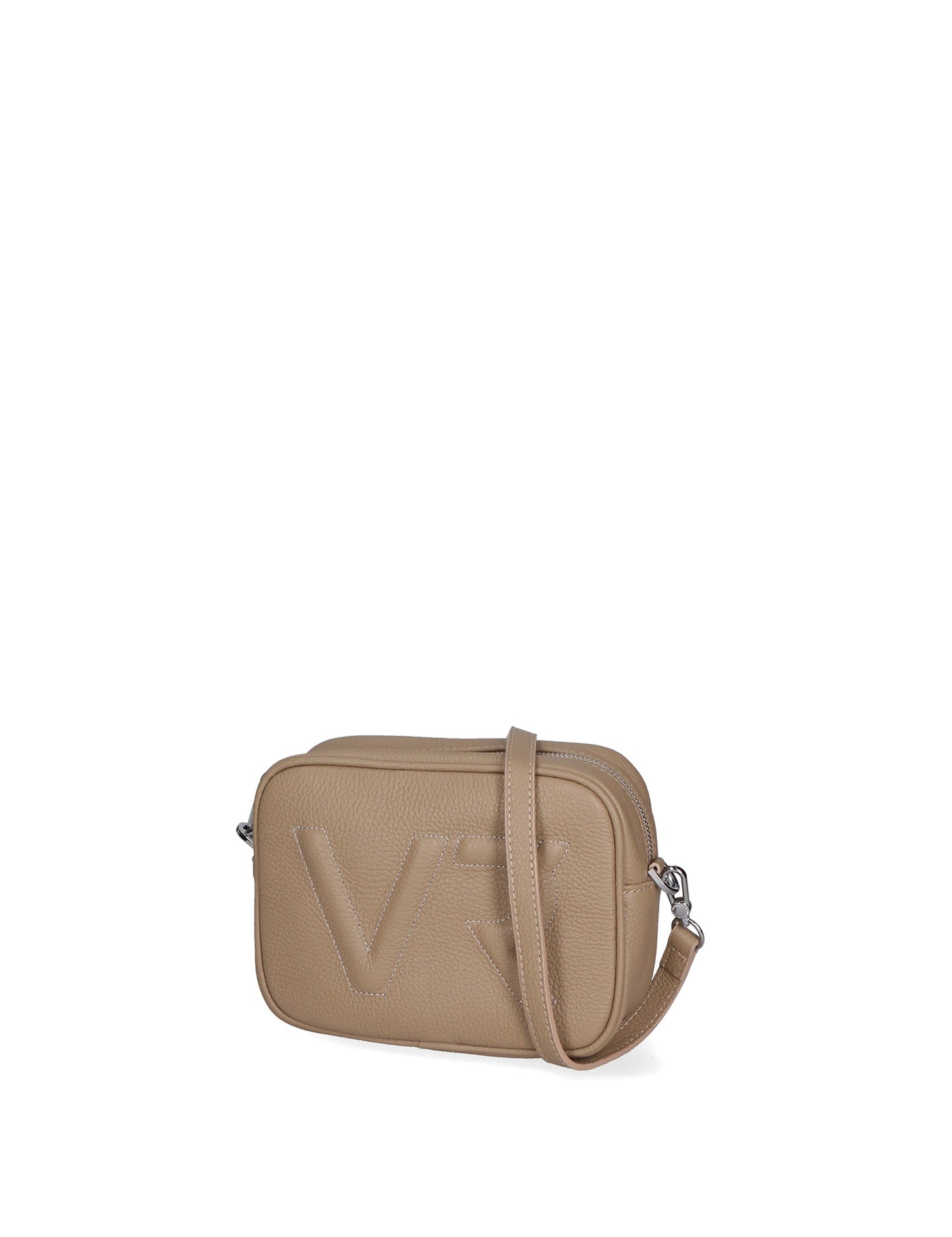 Borsa a Tracolla in Dollaro Leather Beige Scuro
