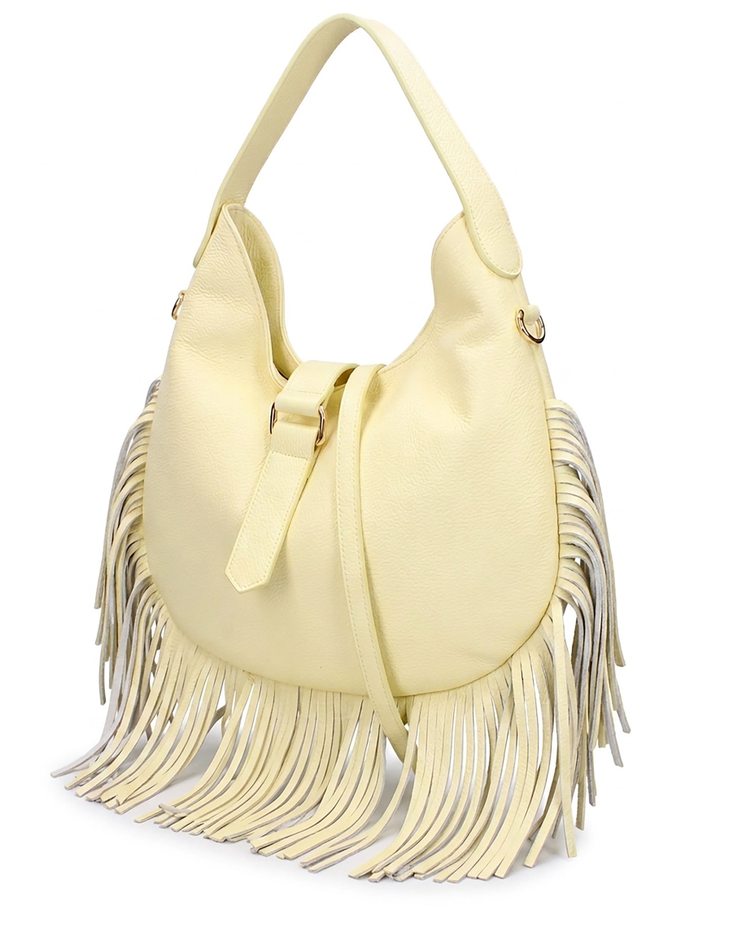 Borsa a Mano in Dollaro Leather Giallo