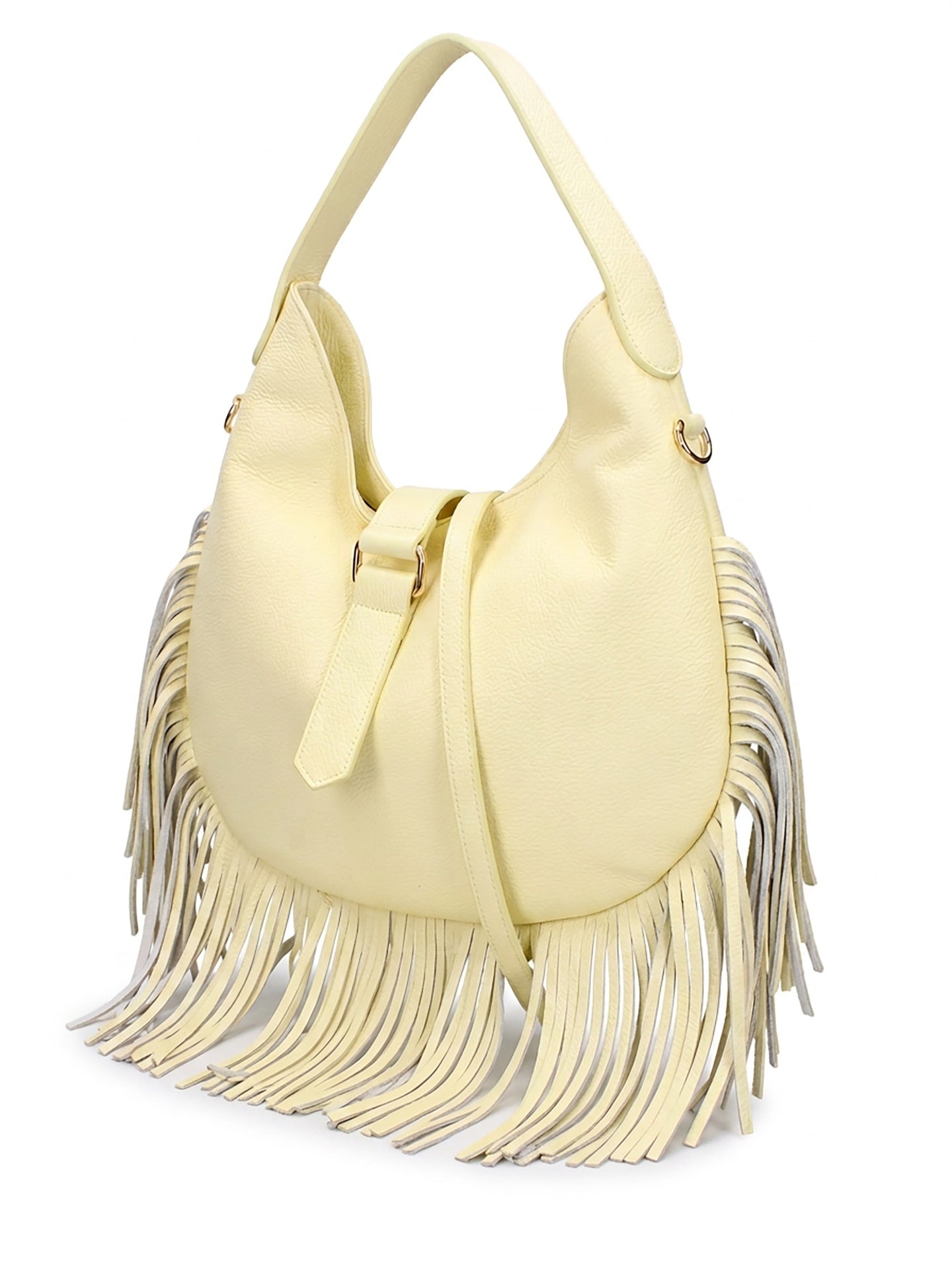 Borsa a Mano in Dollaro Leather Giallo
