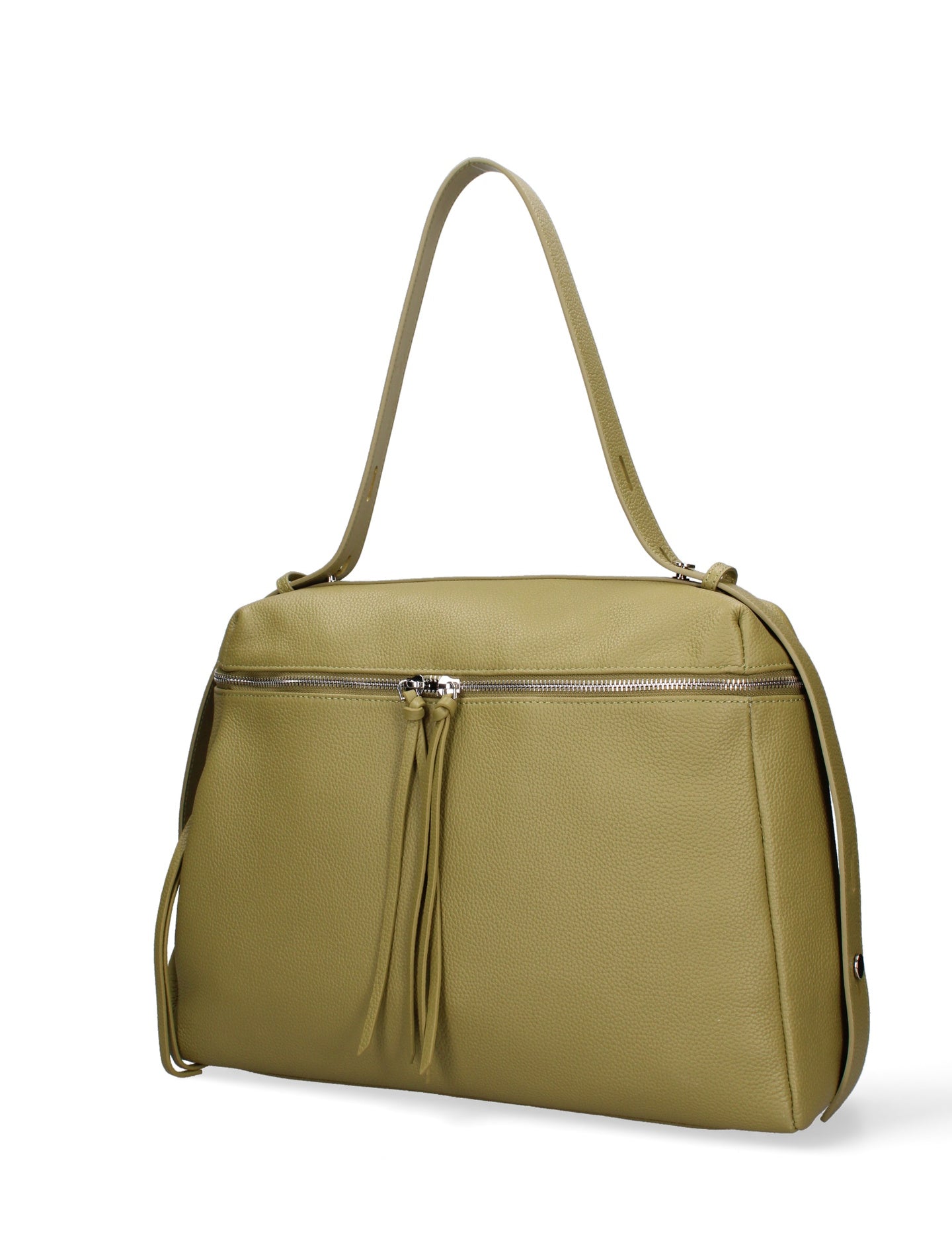 Borsa a Mano in Vera Pelle Verde