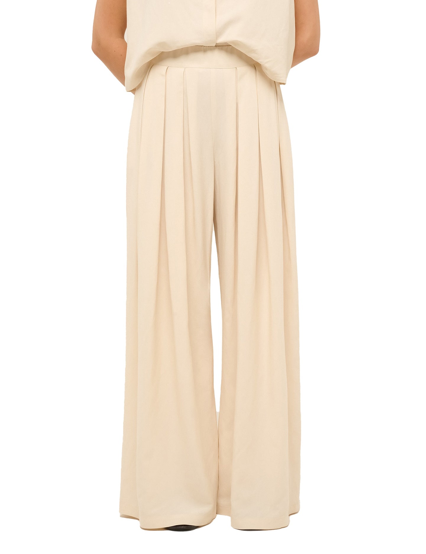Pantaloni Donna Linaria Plus in 80% Viscosa 20% Lino Beige Marc Ellis