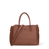 Borsa a Mano in Pelle Vegana Marrone