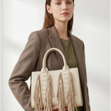 Borsa a Mano in Polyurethane Beige