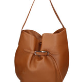 Borsa a Mano in Vera Pelle Cuoio Scuro Chiara Ferretti