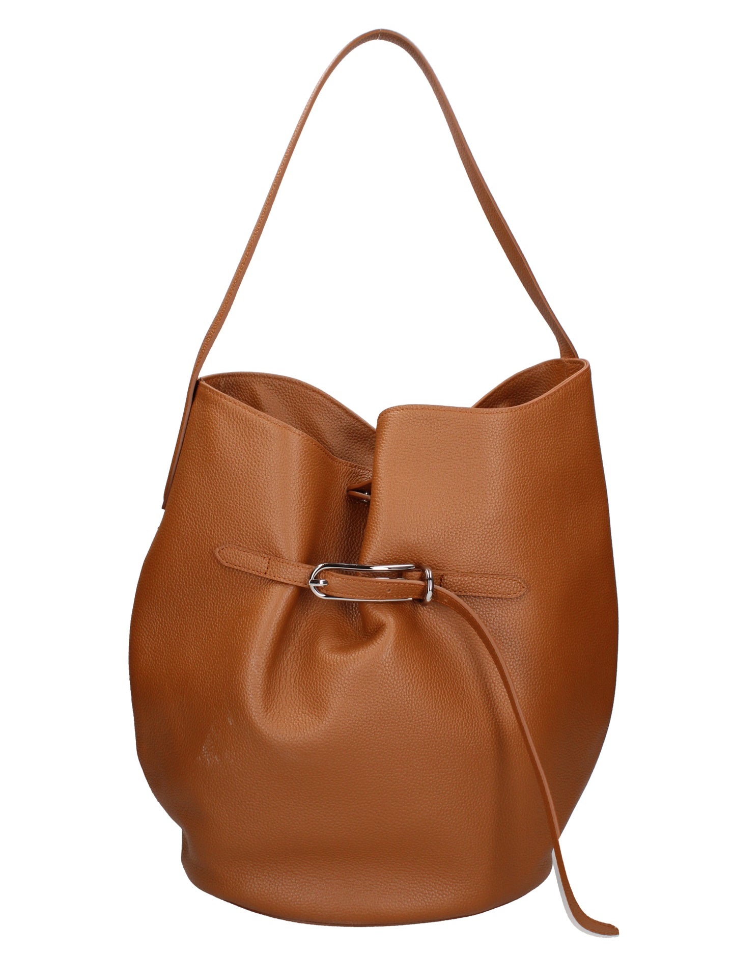 Borsa a Mano in Vera Pelle Cuoio Scuro Chiara Ferretti