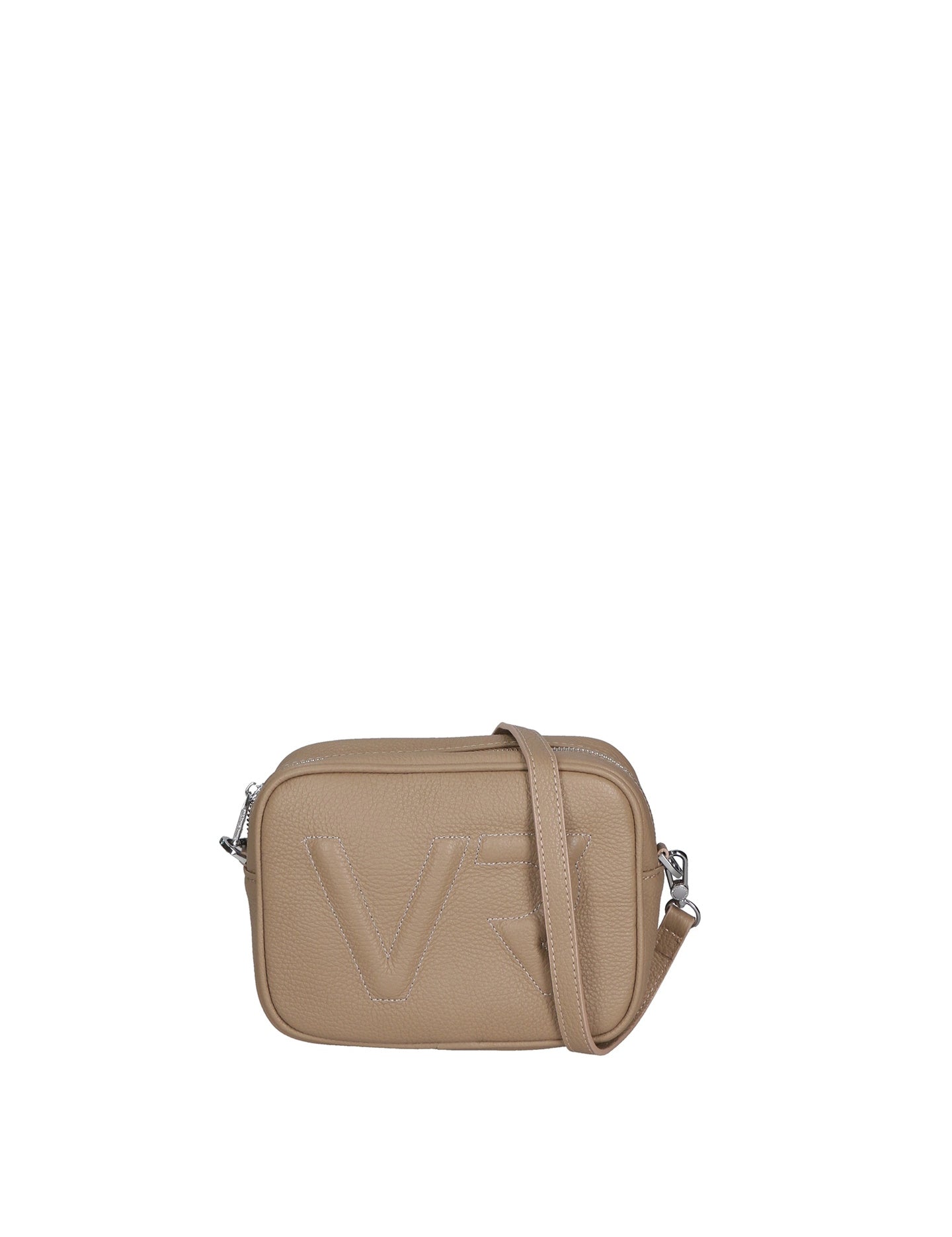 Borsa a Tracolla in Dollaro Leather Beige Scuro