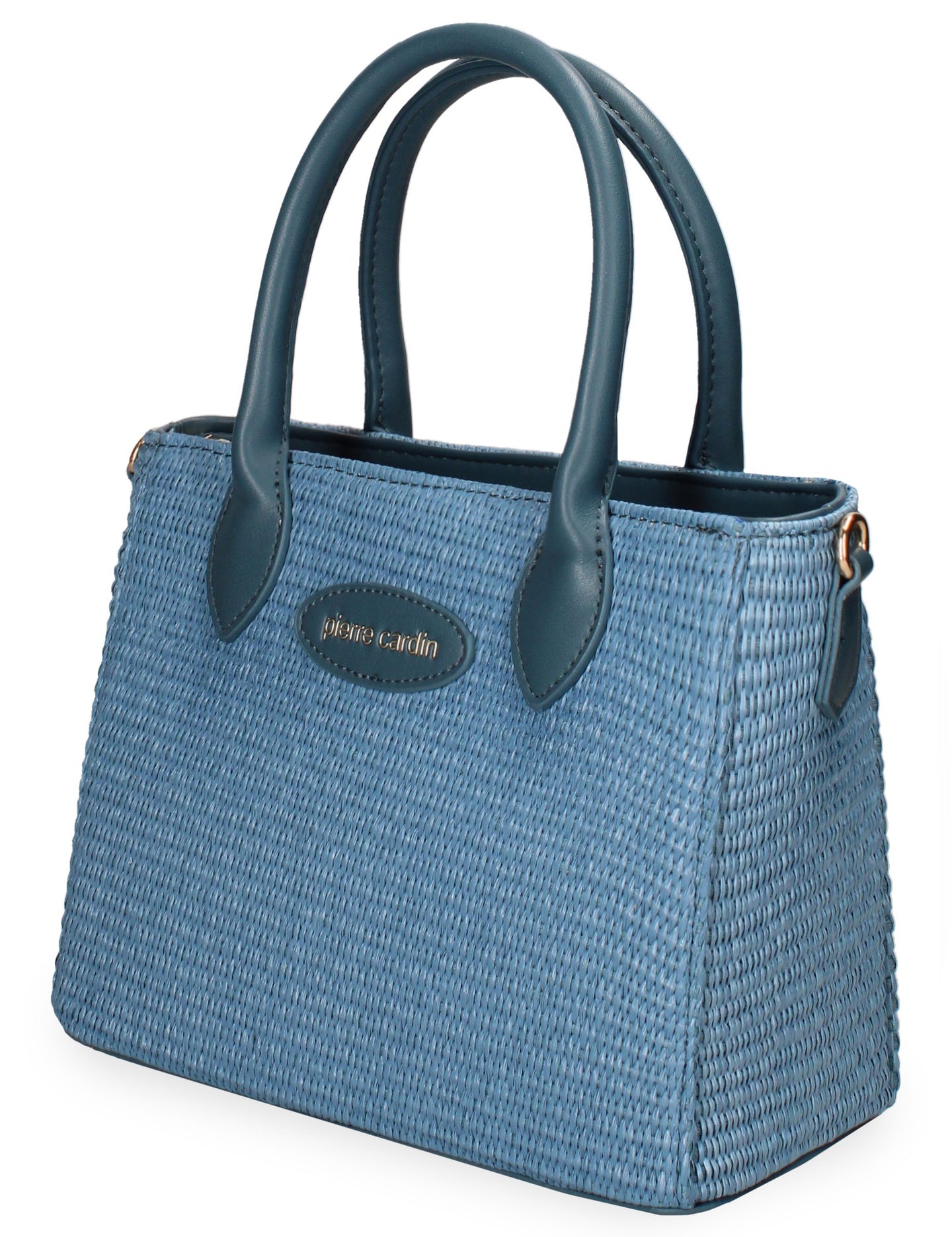 Borsa a Mano in Pelle Vegana Blu Jeans