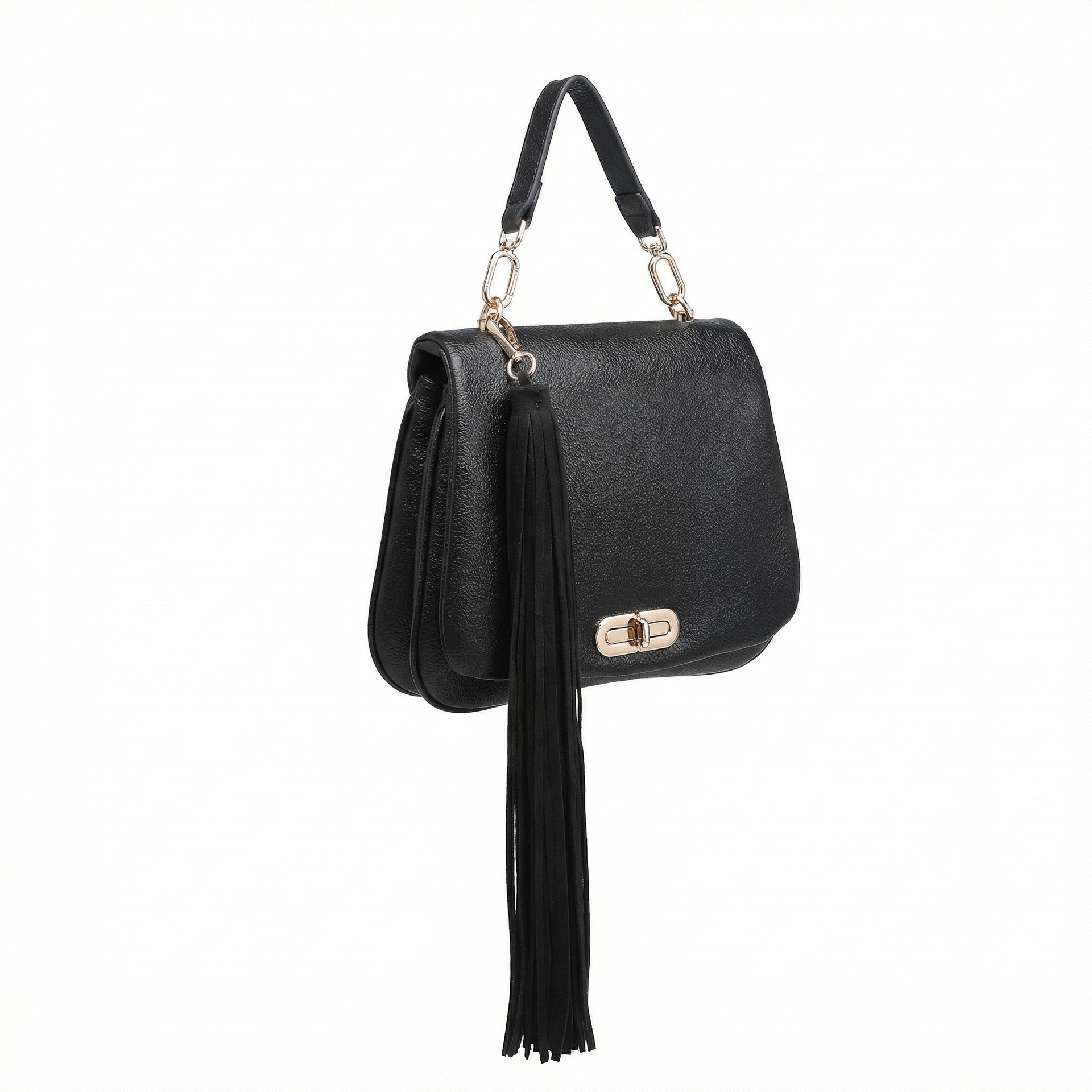 Borsa a Mano in Polyurethane Nero