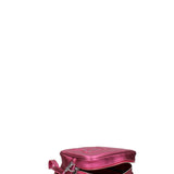 Borsa a Tracolla in Genuine Printed Suede Leather Fucsia