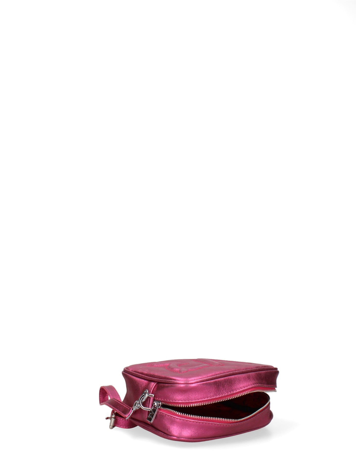 Borsa a Tracolla in Genuine Printed Suede Leather Fucsia
