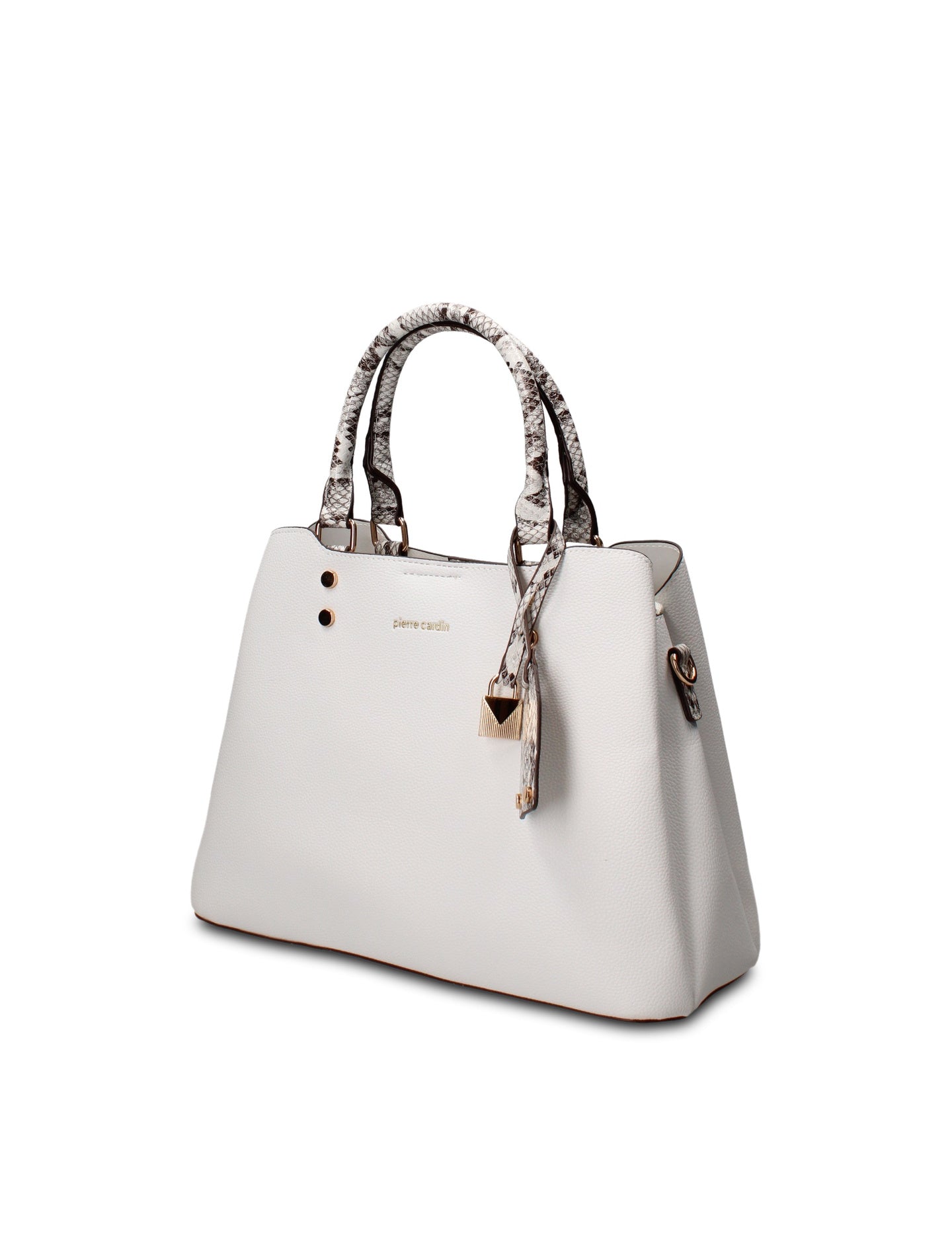 Borsa a Mano in Pelle Vegana Bianco Pierre Cardin