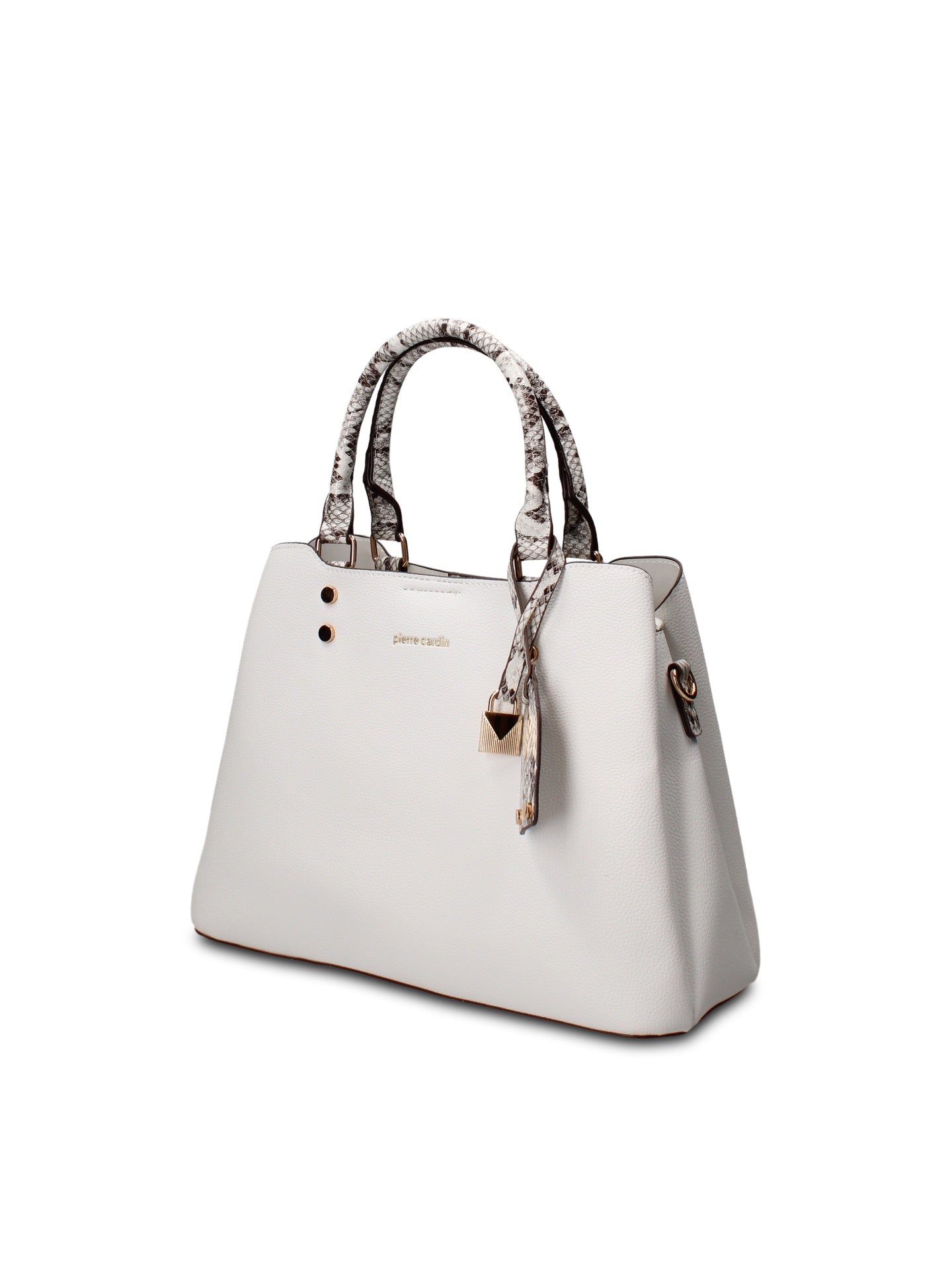 Borsa a Mano in Pelle Vegana Bianco Pierre Cardin