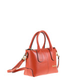 Handtasche aus echtem orangefarbenem Leder