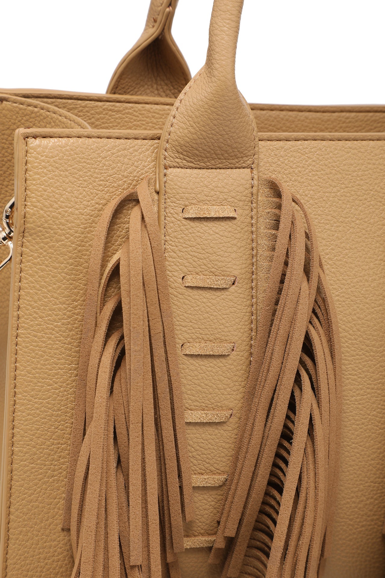 Borsa a Mano in Polyurethane Cammello