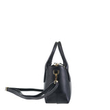 Bolso de mano de piel auténtica negra