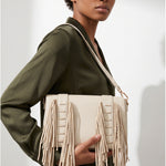 Borsa a Tracolla in Polyurethane Beige