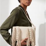 Borsa a Tracolla in Polyurethane Beige
