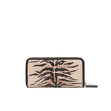 Portafoglio Donna con Zip in Poliestere Beige