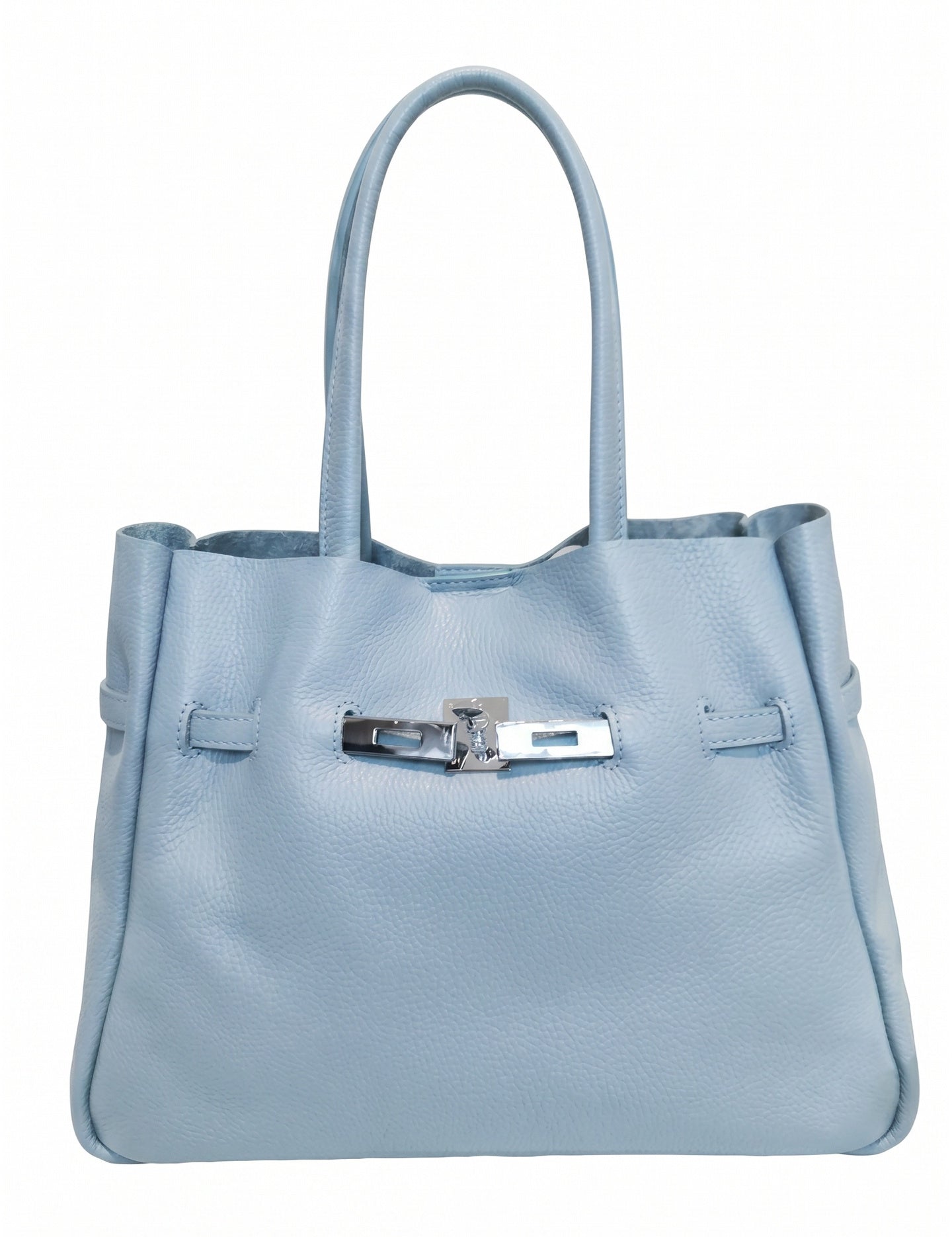 Borsa a Tracolla in Dollaro Leather Azzurro