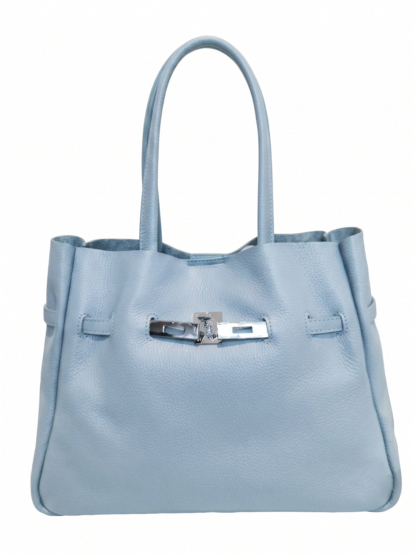 Borsa a Tracolla in Dollaro Leather Azzurro