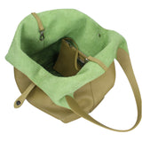 Borsa a Mano in Vera Pelle Verde