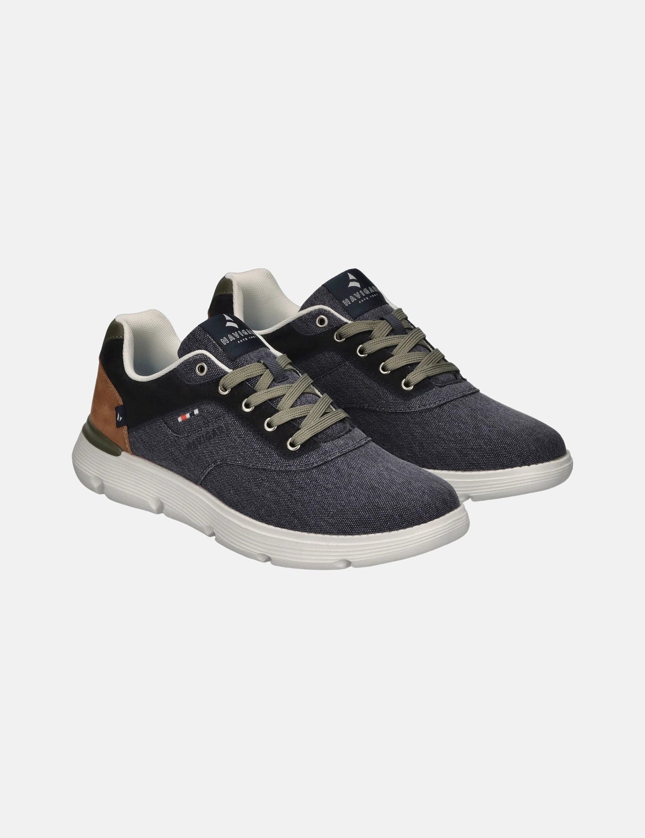 Scarpa stringata in Pelle Vegana Blu Navy