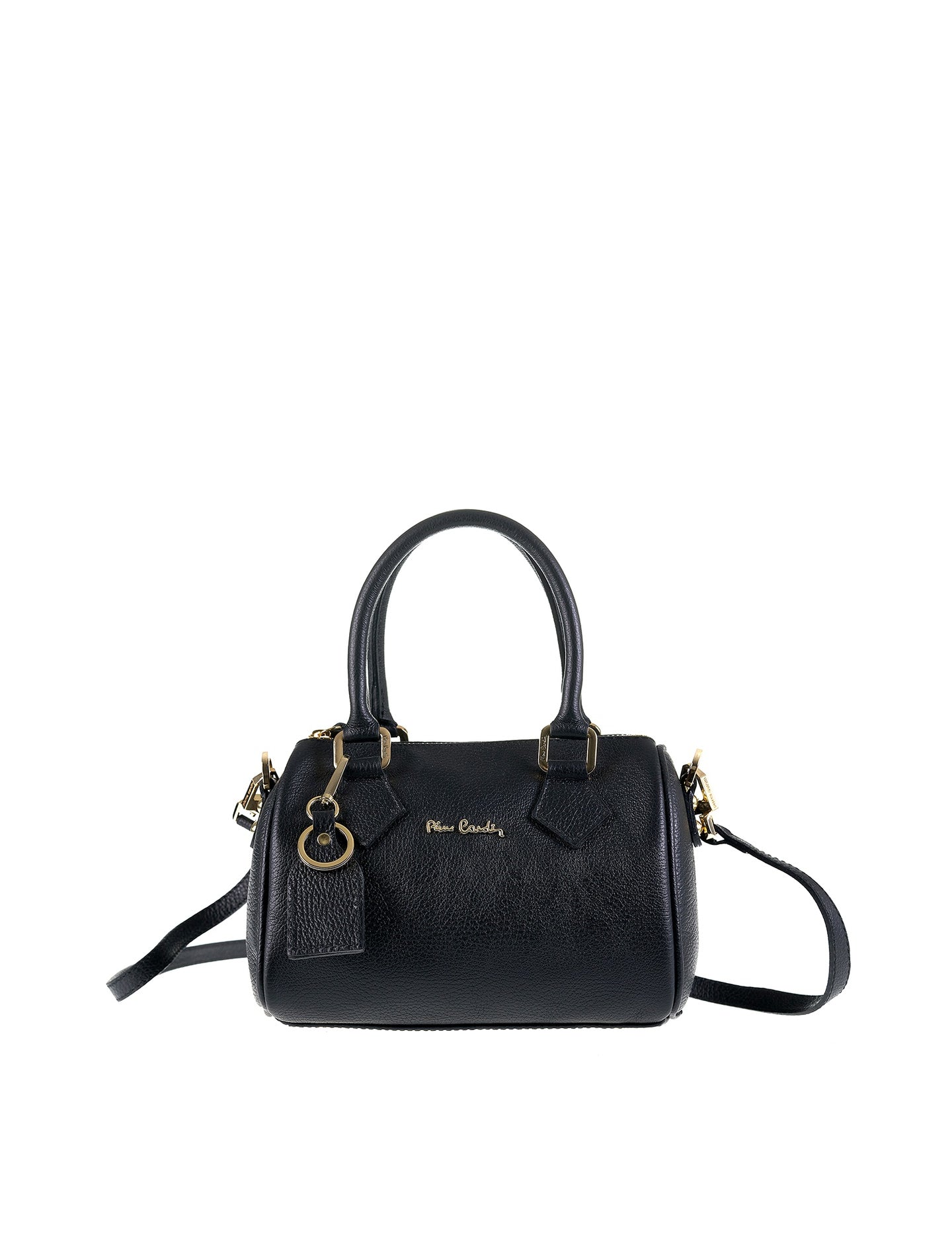 Borsa a Bauletto in Vera Pelle Nero Pierre Cardin