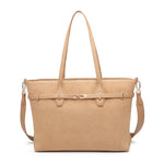 Borsa a Mano in Pelle Vegana Marrone