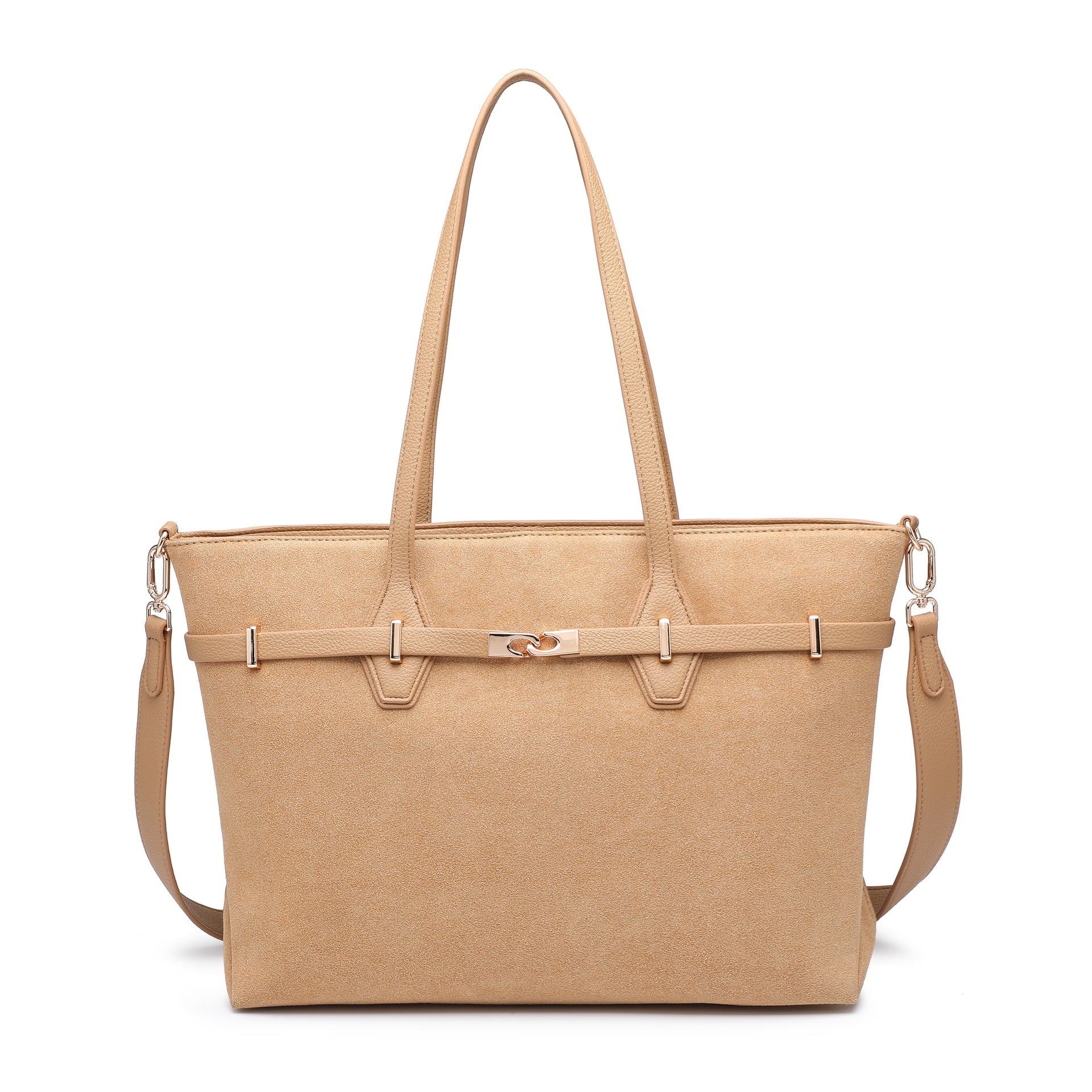 Borsa a Mano in Pelle Vegana Marrone