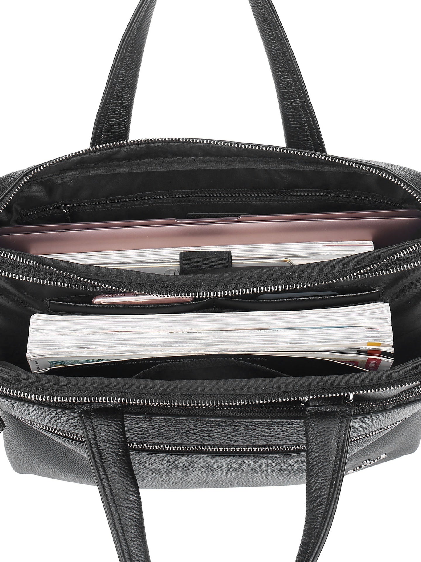 Borsa a Mano in Vera Pelle Nero