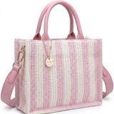 Bolso de hombro rosa de poliéster