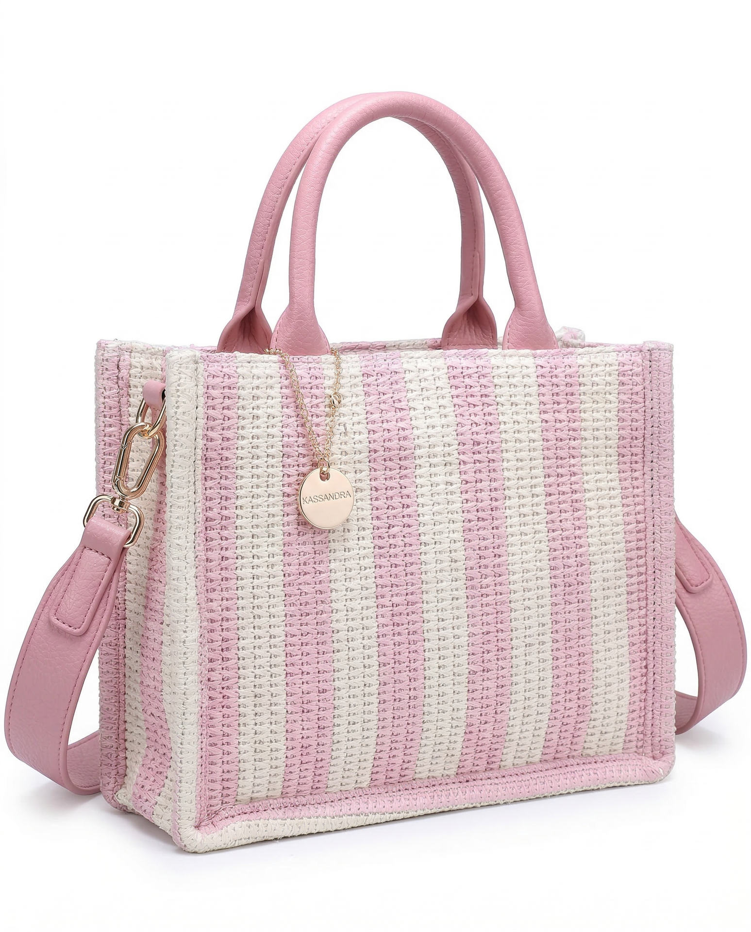 Bolso de hombro rosa de poliéster