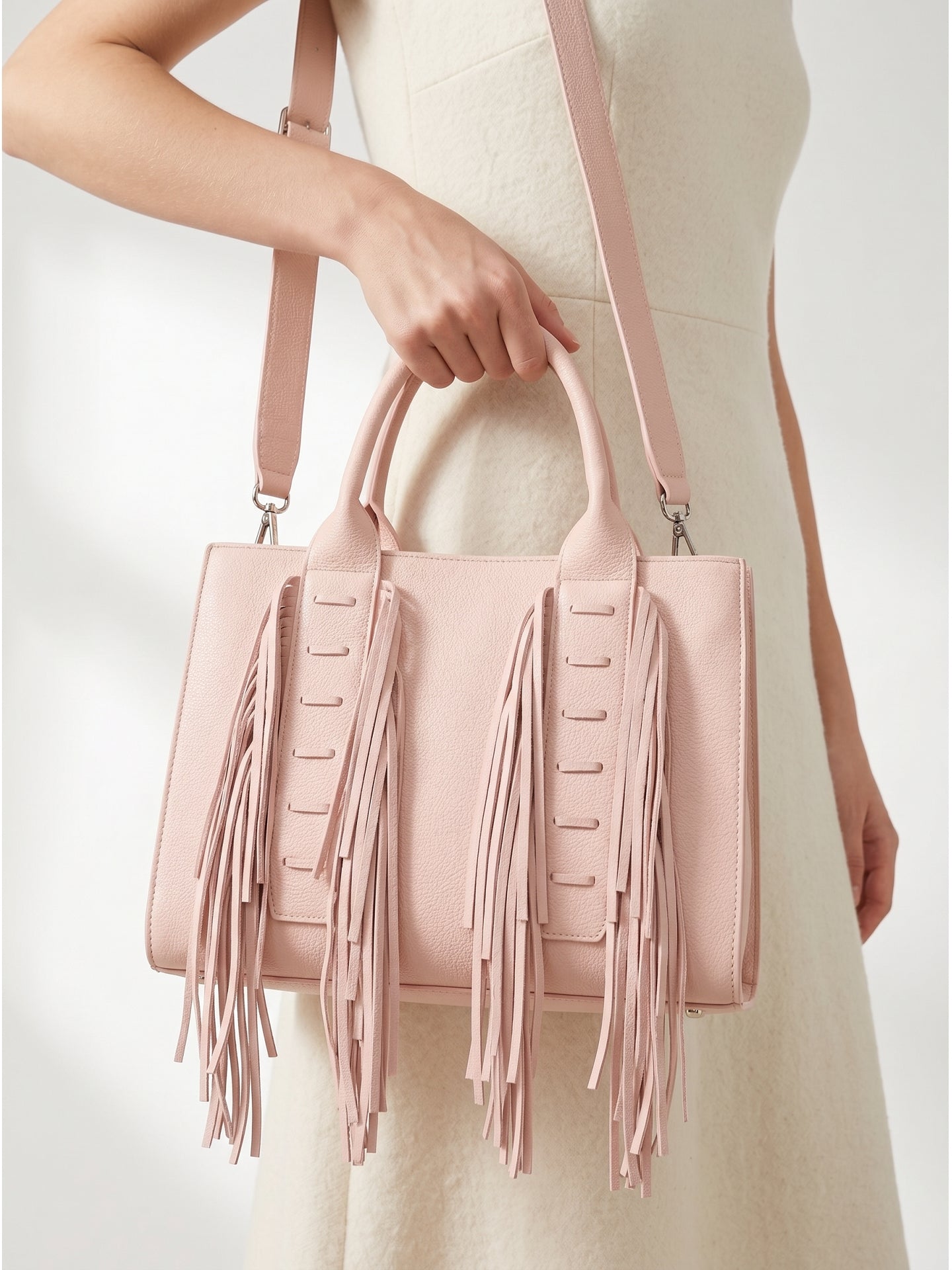 Borsa a Mano in Polyurethane Rosa