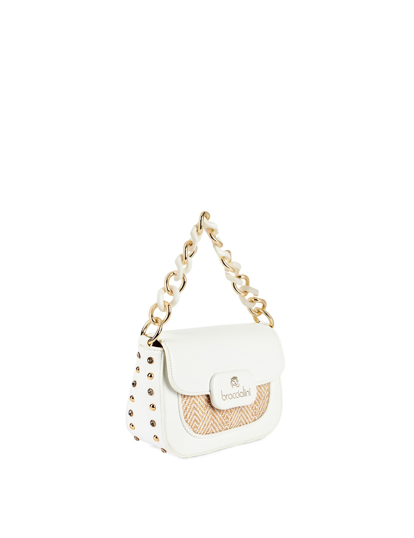 Borsa a Spalla in Poliestere Bianco