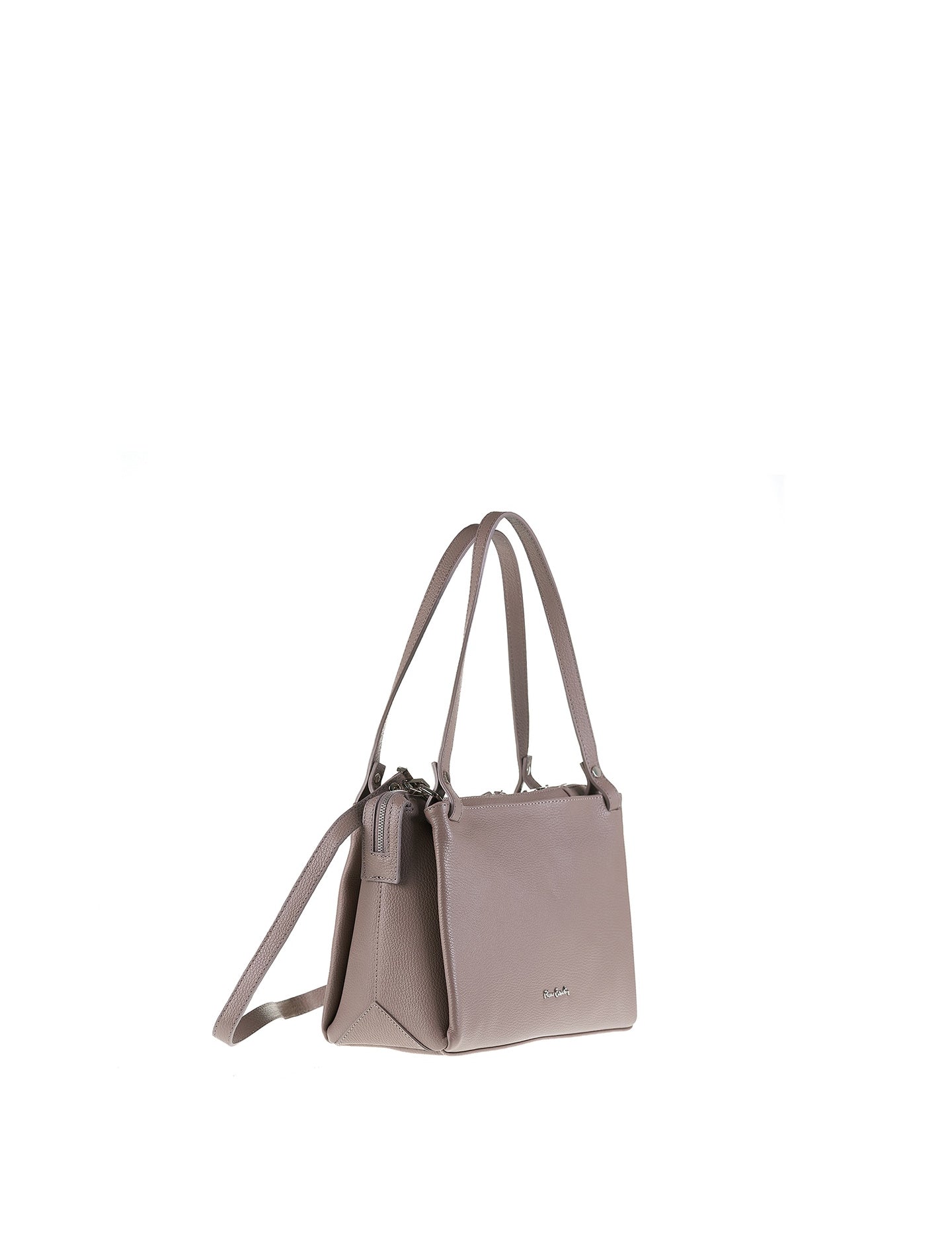 Borsa a Tracolla in Vera Pelle Taupe