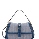 Borsa a Mano in Canvas Blue Jeans Furla