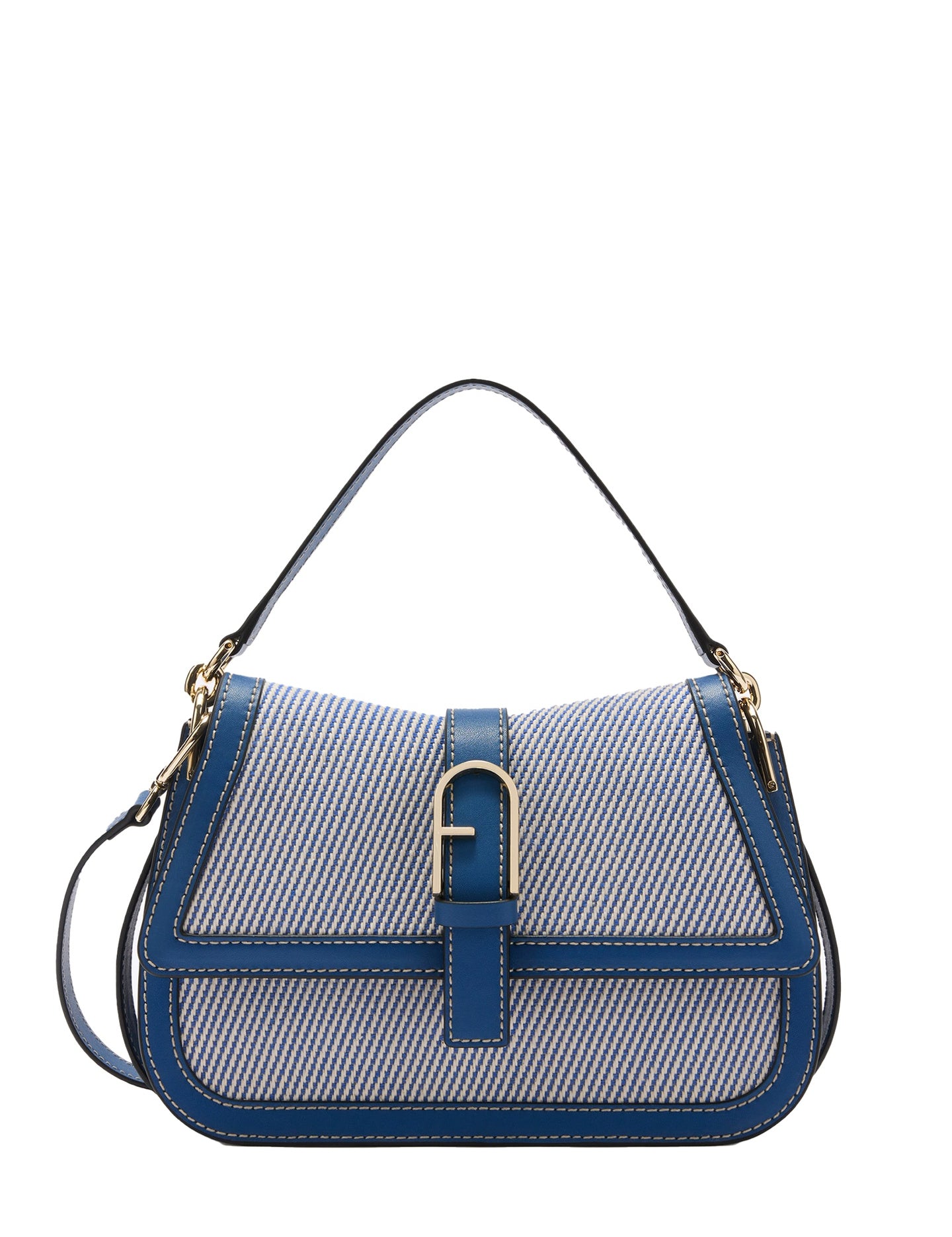 Borsa a Mano in Canvas Blue Jeans Furla