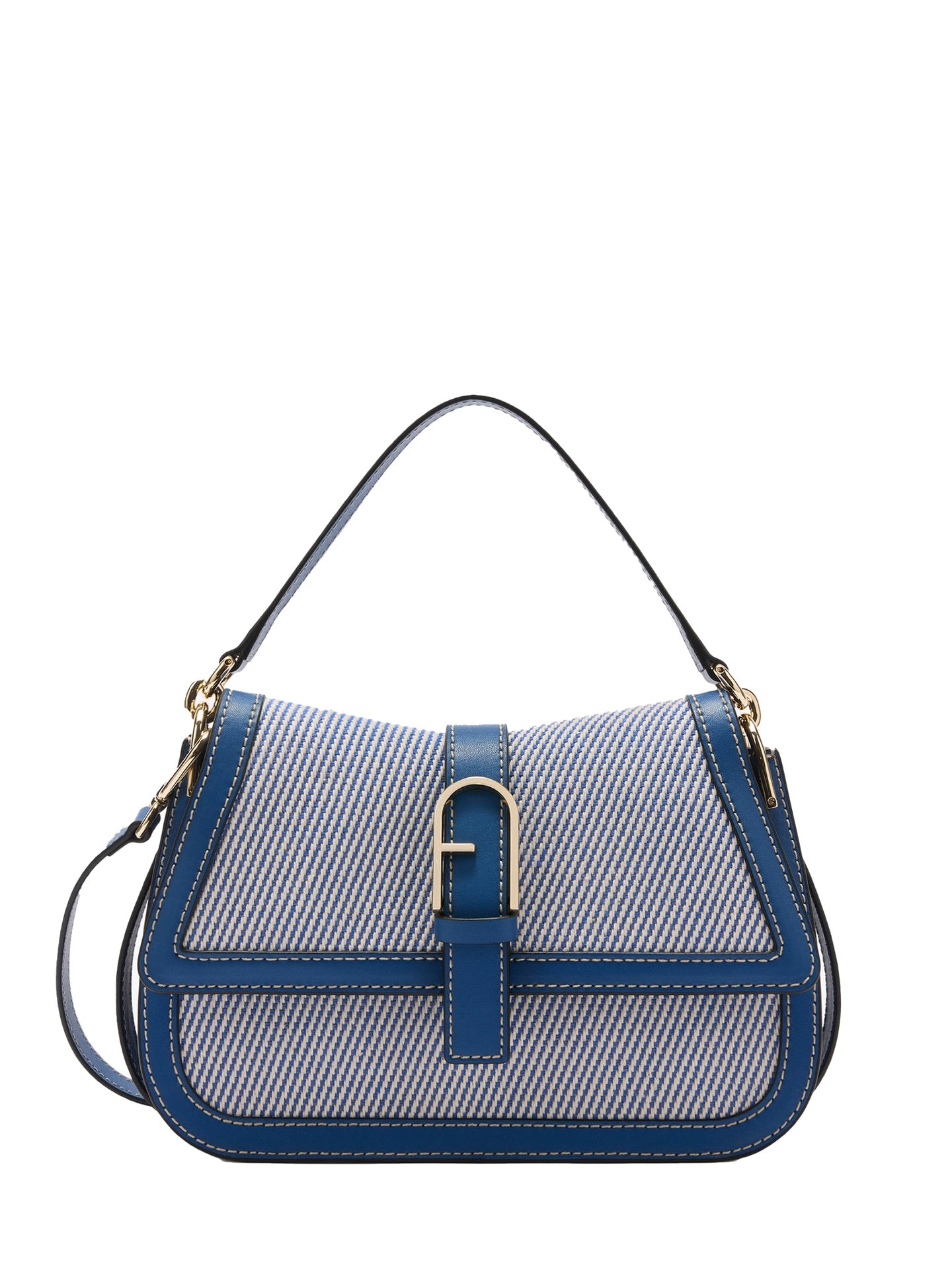 Borsa a Mano in Canvas Blue Jeans Furla