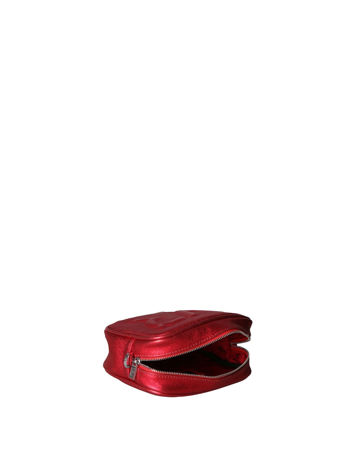 Borsa a Tracolla in Genuine Printed Suede Leather Rosso