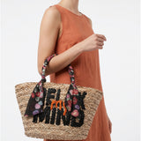 Borsa Shopper in Rattan Nero
